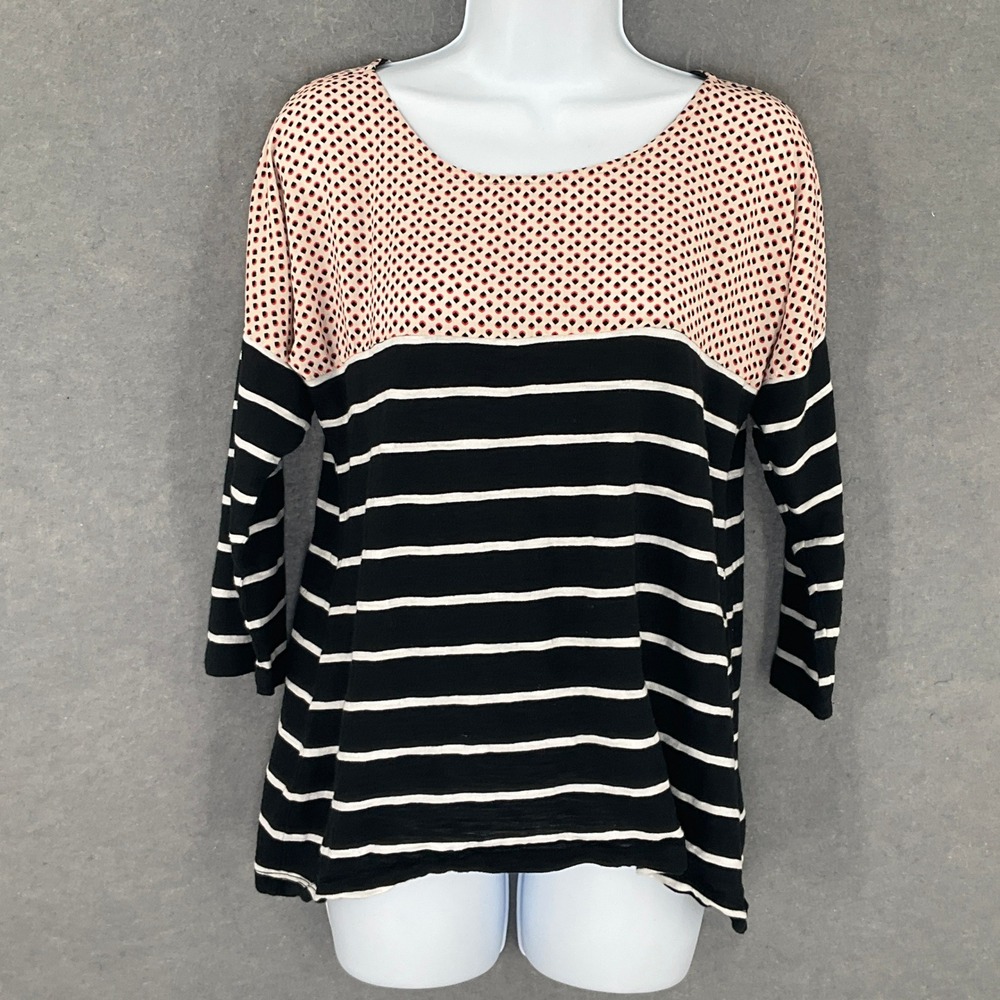 Postmark Top Womens Sz S Anthropologie Color Block‎ Striped 3/4 Sleeve Bohemian